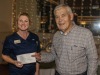 Carnival President Tony Shipp presents a cheque for £2,000 to Cromer Hospital.